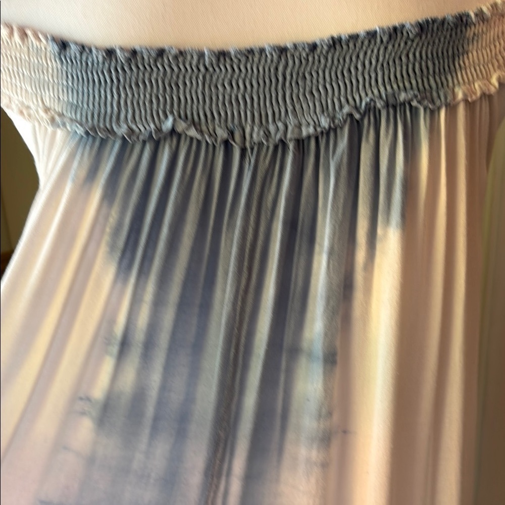 Blue and White Strapless Resort Maxi Gown - Picture 6 of 13